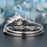 Artdeco 1.5 Carat Round Cut Ruby and Diamond Wedding Ring Set in 9k White Gold