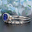 Art Deco 1.50 Carat Round Cut Sapphire and Diamond Wedding Ring Set in White Gold