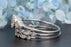 Artdeco 2 Carat Round Cut Ruby and Diamond Trio Wedding Ring Set in 9k White Gold