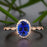 Timeless 1.25 Carat Oval Cut Sapphire and Diamond Engagement Ring in Rose Gold