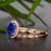 Timeless 1.50 Carat Oval Cut Sapphire and Diamond Bridal Ring Set in Rose Gold