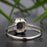 1.25 Carat Emerald Cut Black Diamond and Diamond Engagement Ring in White Gold