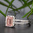 1.25 Emerald Cut Peach Morganite and Diamond Engagement Ring in White Gold Affordable Ring
