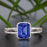 1.25 Carat Emerald Cut Sapphire and Diamond Engagement Ring in White Gold