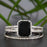 1.50 Carat Emerald Cut Black Diamond and Diamond Wedding Ring Set in White Gold