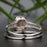 1.5 Emerald Cut Peach Morganite and Diamond Bridal Ring Set in White Gold Affordable Ring