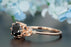 1.25 Carat Round Cut Black Diamond and Diamond Engagement Ring in 9k Rose Gold Timeless Ring