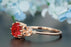 1.25 Carat Round Cut Ruby and Diamond Engagement Ring in 9k Rose Gold Timeless Ring