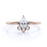 Round and Pear Cut Diamond Mini Stacking Ring in Rose Gold
