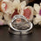 Big 2 Carat Round Cut Ruby and Diamond Art Deco Trio Bridal Ring Set in 9k White Gold