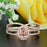 2 Carat Oval Cut Peach Morganite and Diamond Wedding Ring Set in Rose Gold Elegant Ring