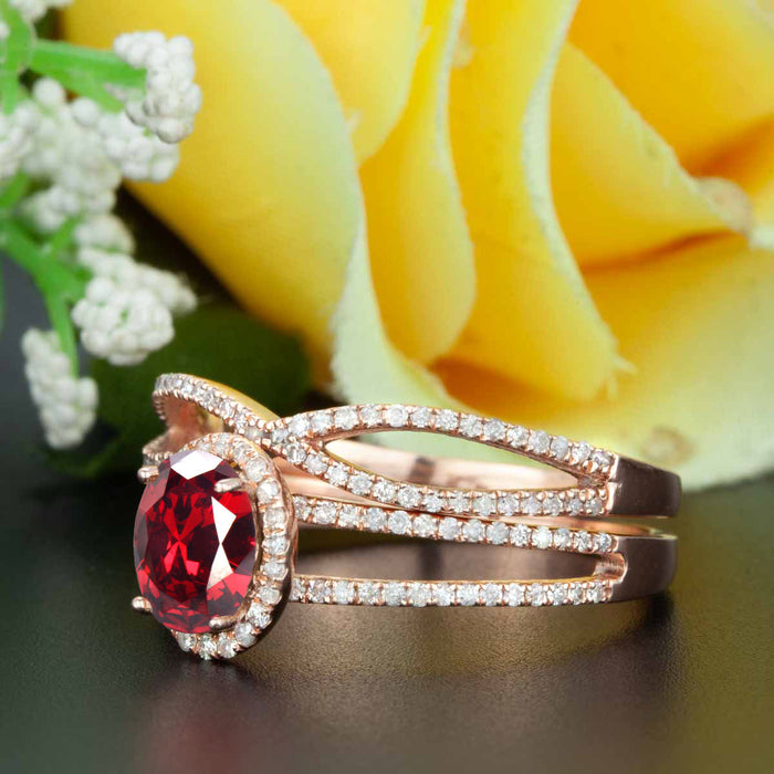 Wave Mens Wedding Band in 18k Gold Diamond and Ruby Ring