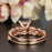 Celebrity 1.50 Carat Princess Cut Sapphire and Diamond Wedding Ring Set in Rose Gold