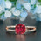 Handmade 1.25 Carat Cushion Cut Ruby and Diamond Engagement Ring in 9k Rose Gold