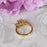 2 Carat Three Stones Filigree Engagement Ring in Yellow Gold over Sterling Silver