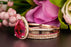 Classic 2 Carat Pear Cut Ruby and Diamond Trio Bridal Ring Set in 9k Rose Gold