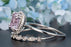 1.50 Carat Cushion Cut Peach Morganite and Diamond Bridal Ring Set in White Gold Flawless Ring