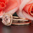 1.5 Carat Cushion Cut Peach Morganite and Diamond with Matching Wedding Band in 9k Rose Gold