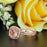 Stunning 2 Carat Cushion Cut Peach Morganite and Diamond Wedding Ring Set in Rose Gold