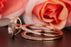1.50 Carat Cushion Cut Halo Sapphire and Diamond Wedding Ring Set in Rose Gold Designer Ring
