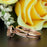 Stunning 2 Carat Cushion Cut Peach Morganite and Diamond Wedding Ring Set in Rose Gold