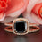 1.50 Carat Cushion Cut Halo Black Diamond and Diamond Wedding Ring Set in Rose Gold Designer Ring
