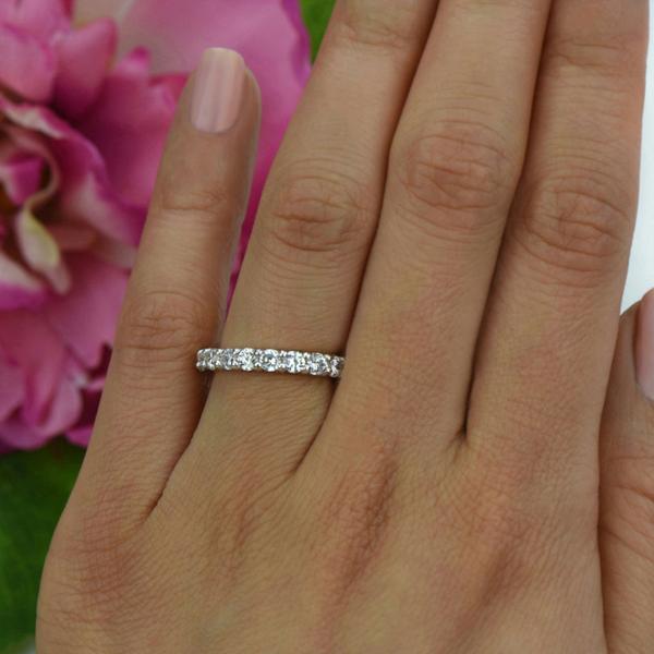 2 Carat Classic Eternity Wedding Band in White Gold over Sterling Silver