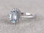 Halo 1.25 Carat Oval cut Aquamarine and Diamond Engagement Ring in White Gold