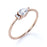 Dainty Pear and Round Cut Diamond Stacking Ring in Rose Gold