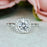 1.5 Carat Art Deco Halo Engagement Ring in White Gold over Sterling Silver