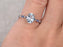 1.25 Carat Oval Cut Aquamarine and Sapphire Engagement Ring in White Gold