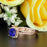 2 Carat Cushion Cut Halo Sapphire and Diamond Bridal Ring Set in Rose Gold for Women