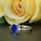 1.25 Carat Oval Cut Sapphire and Diamond Engagement Ring in White Gold Elegant Ring