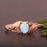 Rustic Leaf Design 1.25 Carat Oval Cabochon Cut Blue Moonstone and Diamond Engagement Ring in Rose Gold