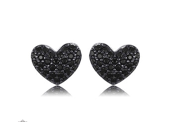 .25 Carat Round Cut Black Diamond Cluster Stud Earrings in White Gold