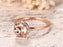 Delicate 1.25 Carat Round Cut Morganite and Diamond Halo Engagement Ring in Rose Gold