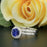 1.50 Carat Round Cut Halo Sapphire and Diamond Bridal Ring Set in White Gold for Women