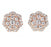 Floral 1 Carat Round Cut Diamond Cluster Stud Earrings in Rose Gold