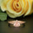1.50 Carat Pear Cut Peach Morganite and Diamond Wedding Ring Set in Rose Gold for Women