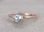 1.25 Carat Round Cut Aquamarine and diamond Engagement Ring in Rose Gold