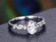 Antique 1.25 Carat Oval Cut Moissanite and Diamond Engagement Ring in 9k White Gold