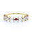Semi Eternity Stacking Wedding Ring With Marquise and Round Diamonds in Yellow Gold