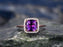 1.50 Carat Cushion Amethyst and Diamond Halo Engagement Ring in Rose Gold