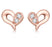 Two Stone .25 Carat Round Cut Diamond Heart Stud Earrings in Rose Gold