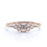 Artdeco Bezel Set Emerald and Round Cut Diamond Stacking Ring in Rose Gold