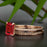 Dazzling 1.5 Carat Emerald Cut Ruby and Diamond Wedding Ring Set in 9k Rose Gold