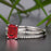 Dazzling 1.5 Carat Emerald Cut Ruby and Diamond Wedding Ring Set in 9k White Gold