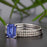 Dazzling 2 Carat Emerald Cut Sapphire and Diamond Trio Wedding Ring Set in White Gold