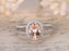 Perfect 1.50 Carat Morganite and Diamond Wedding Bridal Ring in Rose Gold