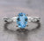 1.25 Carat oval cut Aquamarine and Diamond Engagement Ring in White Gold